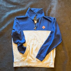 Blue and Gray Men's Half-Zip Kimes Sweatshirt